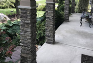 Faux Stone Column Wraps Give Existing Posts Style