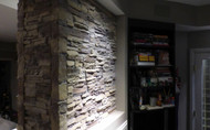 Fireplace Wall Design with Stacked Stone