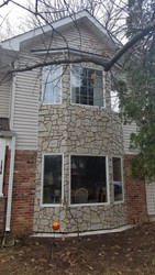 Bay Window Exterior Design with Fieldstone