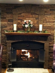 Stone Fireplace Design with Class A Fire Rated Panels