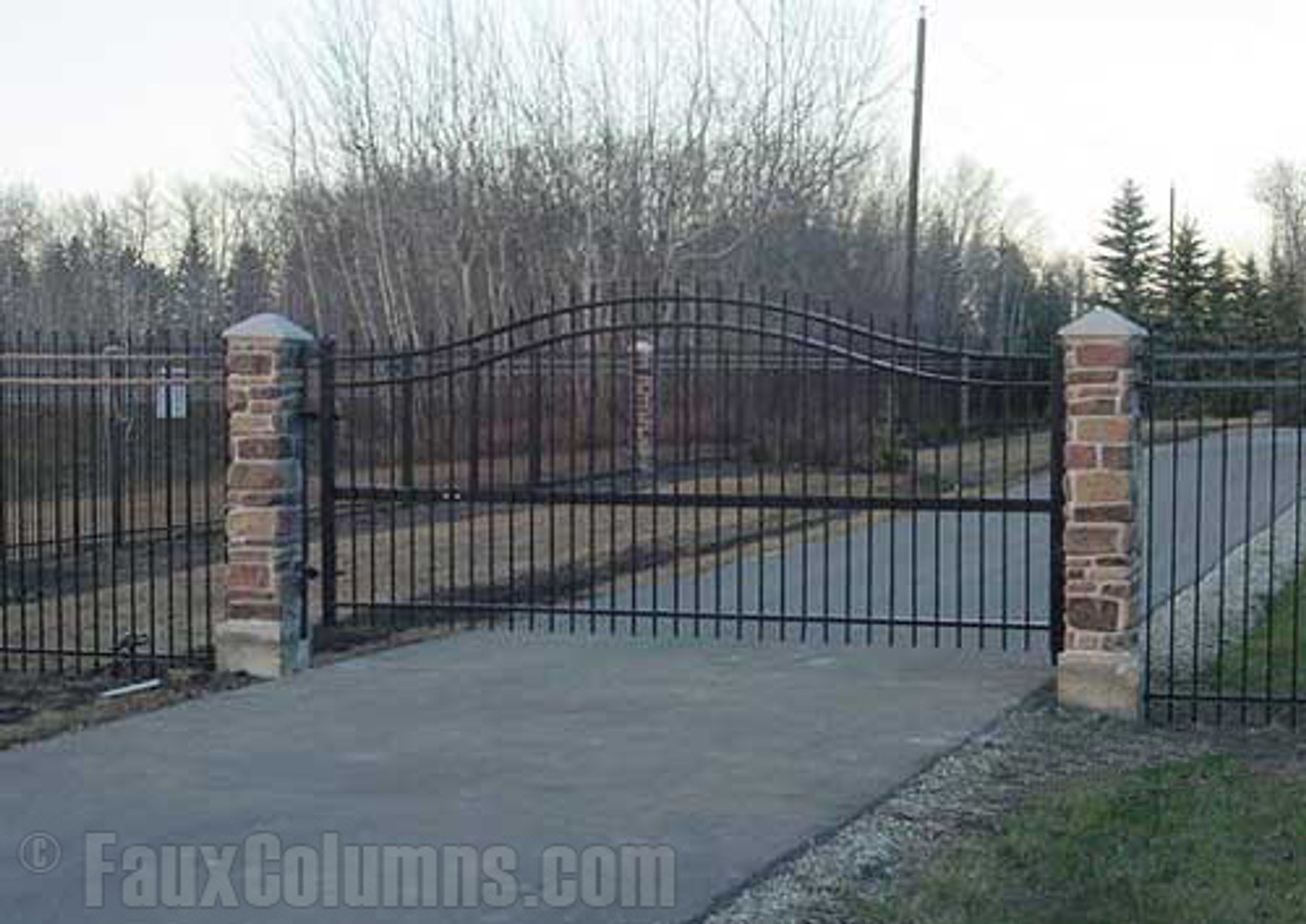 Impressive Driveway Entry Columns Faux Stone Style Barron Designs