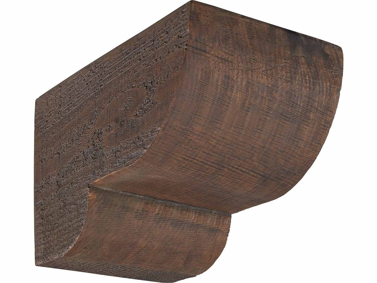 Coarse Sawn Faux Wood Corbel - 6x6x10 Double Bullnose