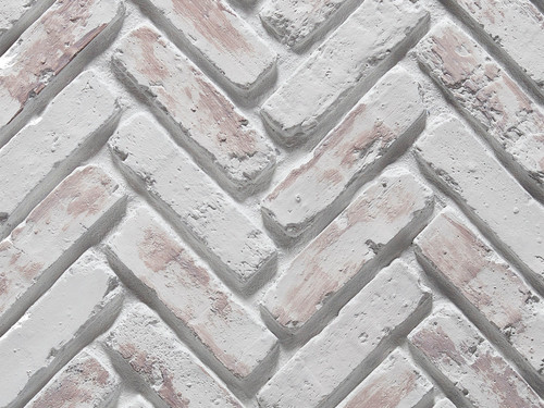 Closeup of Old Chicago Herringbone Brick Panel