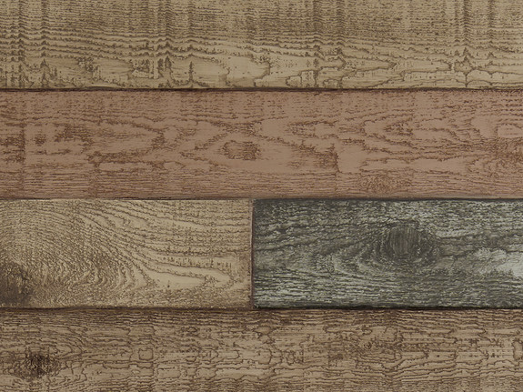 Closeup of reclaimed shiplap boards in a faux barn wood panel.-thumb