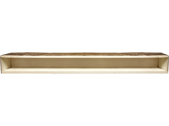 back of a 3-sided faux wood beam with two endcaps-thumb