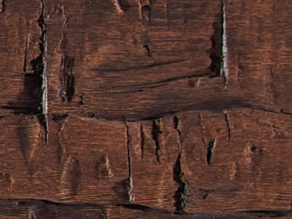 Closeup of Rough Hewn Faux Wood Mantel-thumb