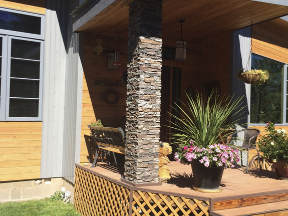 Colorado Dry Stack Stone Column Wrap in Motley Gray-thumb