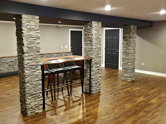 Colorado Dry Stack Stone Column Wrap in Birchwood-thumb