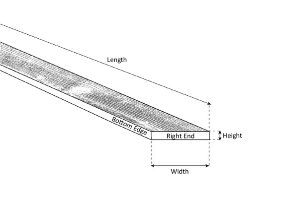 Dimensions of Heavy Hand Hewn Wood Plank-thumb
