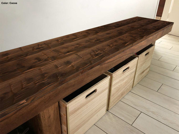 Heavy Hand Hewn Wood Plank in Cocoa-thumb