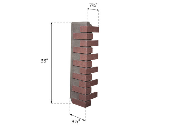 Dimensions of Contempo Brick Outside Corner-thumb