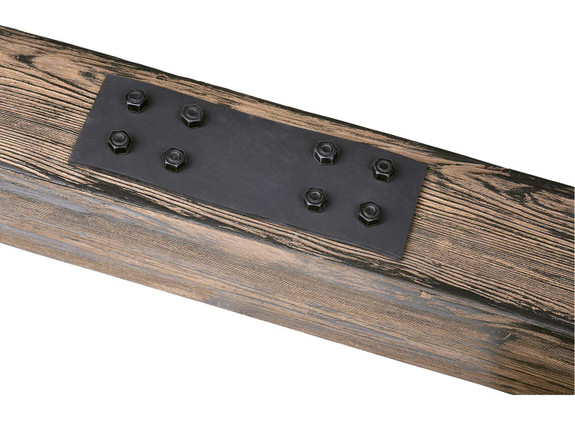 4" wide faux beam plate shown with optional nuts-thumb