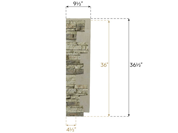 Dimensions of Colorado Dry Stack Left Endcap Tall-thumb