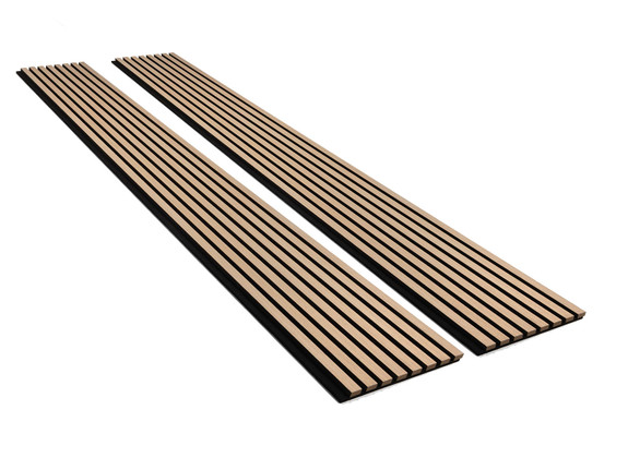 Pair of mdf natural wood slat wood wall panels-thumb