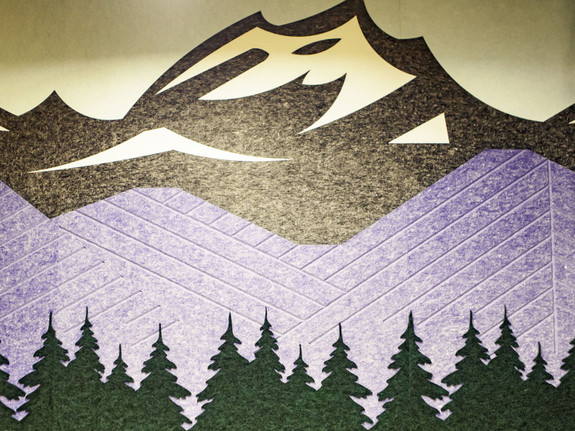 Image of inlay and sculpted fSorb panels. The custom shapes division is able to create unique elements to address acoustic issues in a beautiful and creative way.-thumb