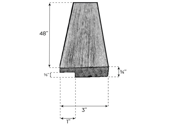 Dimensions of Chevron Faux Wood Baseboard Trims-thumb