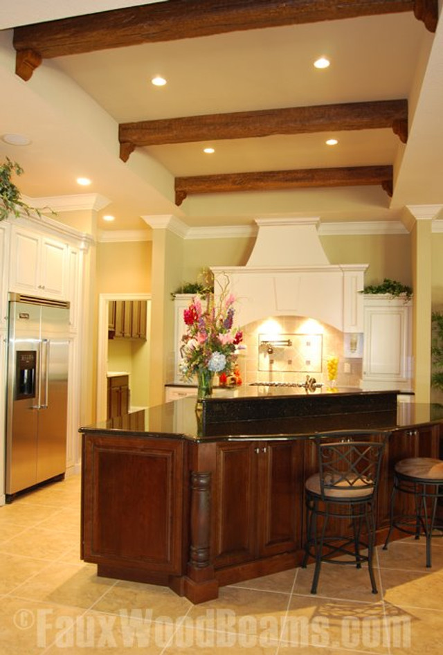 Staining Faux Wood Beams to Match Existing Wood Barron Designs