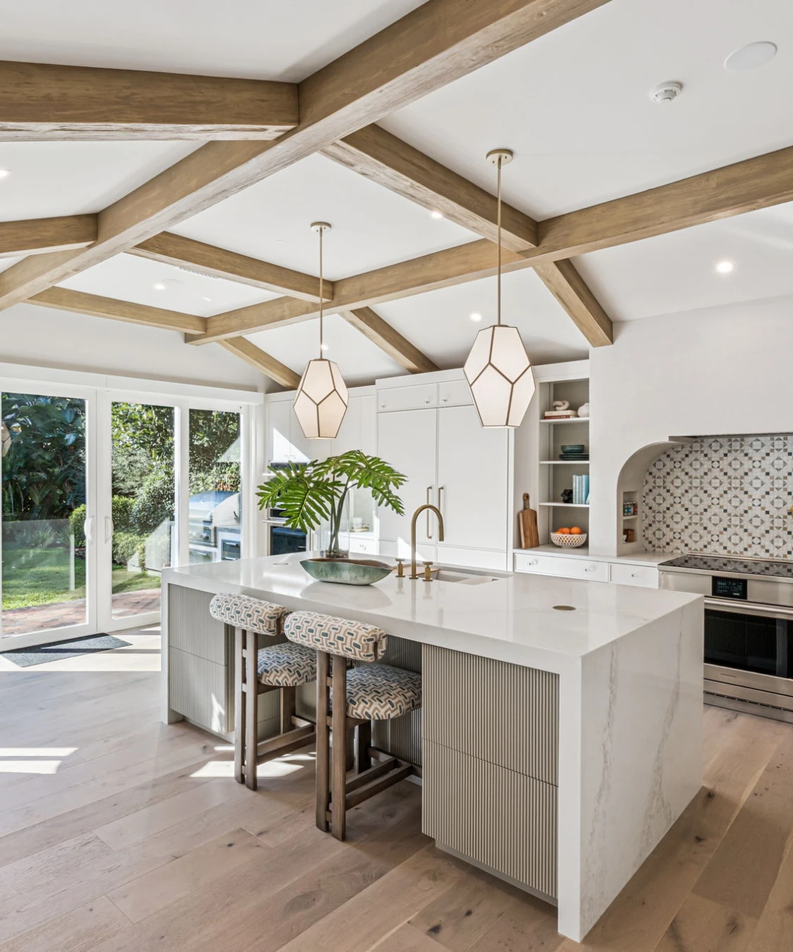 start with samples to see wood beams and wall panels in your space.