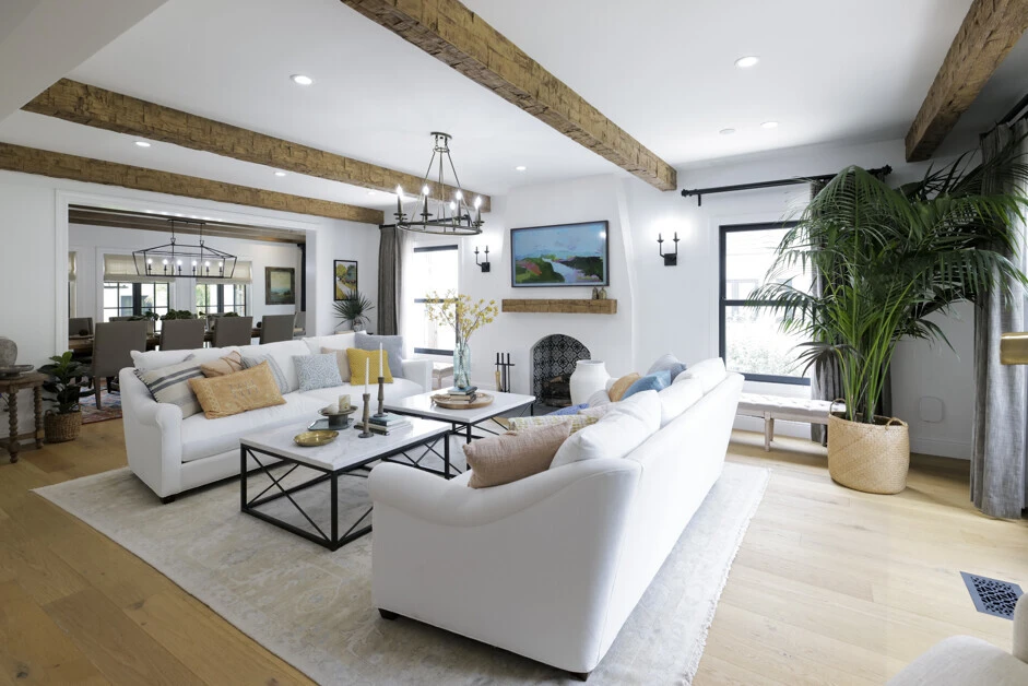 Rough Hewn Faux Wood Beams in Caramel