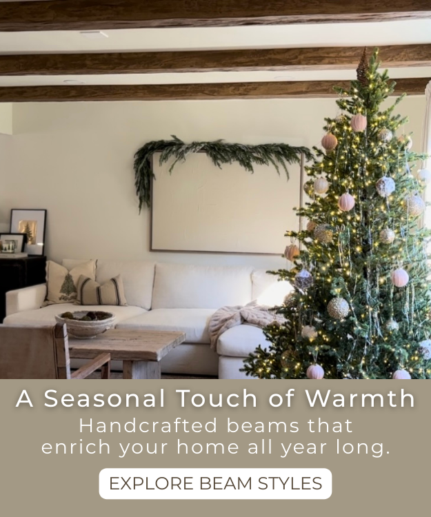 No matter the season- Barron Designs faux wood beams will transform your space | Shop all faux and real wood beams