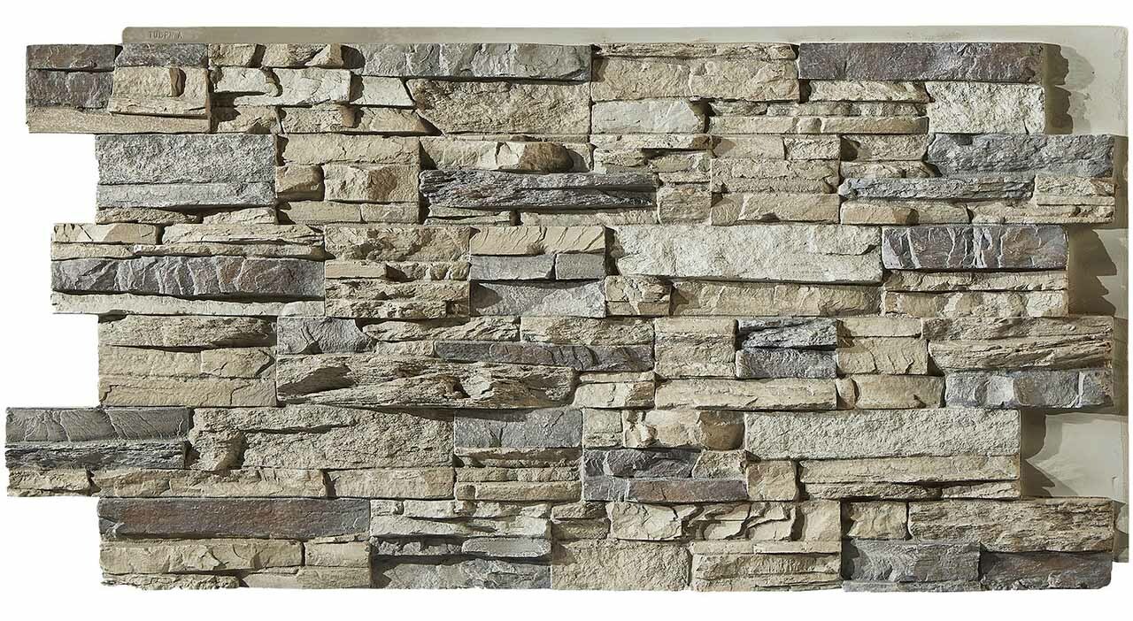 Colorado Dry Stack Faux Stone Wall Panel in Mist