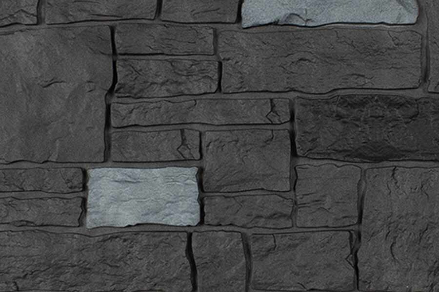 Novik faux stone siding panels in carbon