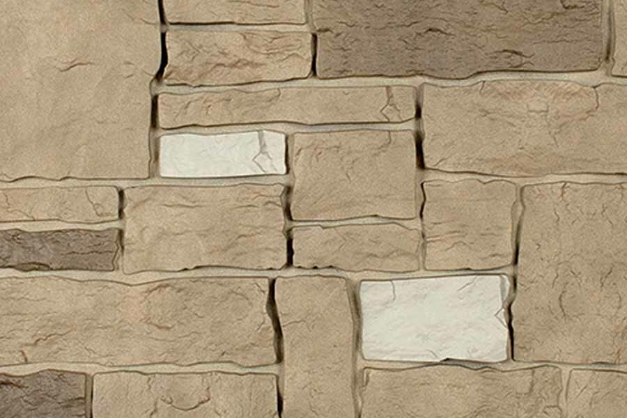 Novik faux stone siding panels in latte