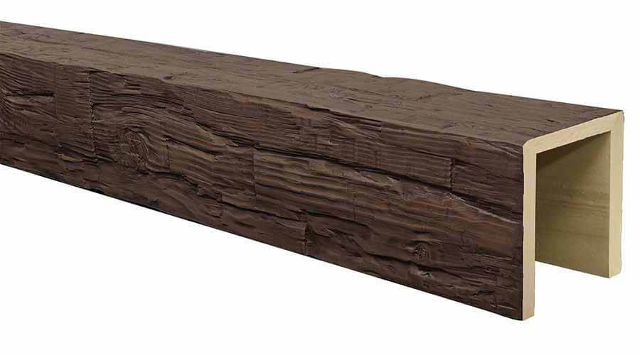 Rough Hewn Faux Wood Beams in Dark Walnut