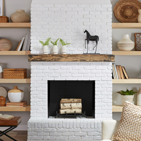 faux brick fireplace