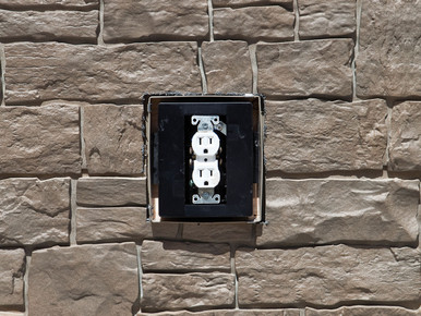 Electrical Outlet Surround for Faux Brick