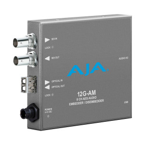 AJA 12G-AM-TR Embedder/Disembedder, LC Fibre Transceiver