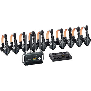 Hollyland Solidcom C1 Pro Roaming Hub 10S Full-Duplex Wireless Intercom System with 10 Single-Ear Headsets