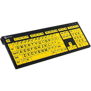 LogicKeyboard XL Print NERO PC Slim Line Black on Yellow Keyboard