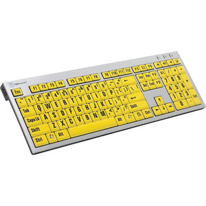 LogicKeyboard XLPrint PC Slim Line Keyboard with Large Print (Black on Yellow)