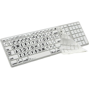 LogicKeyboard XLPrint LogicSkin Transparent Keyboard Cover with Large Print for Apple Ultra Thin Aluminum Keyboard (Black on White)