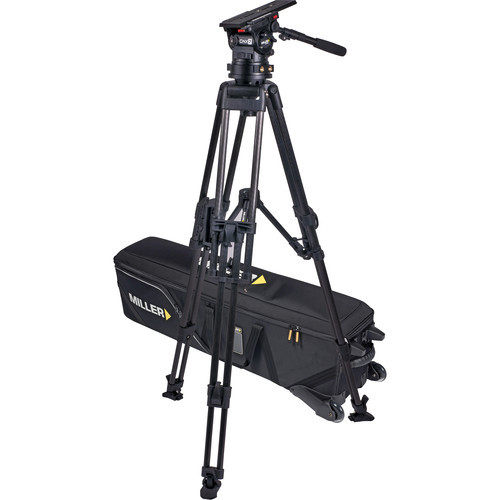 Miller CiNX 7 HD 2-Stage CF Tripod System with Mid-Level Spreader, Pan Handle & Shellcase