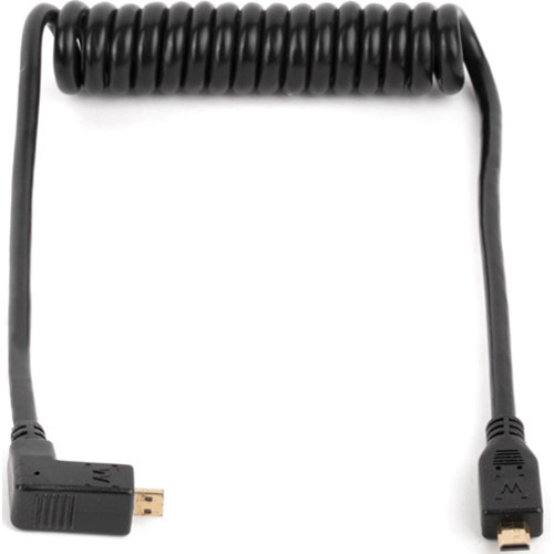 Wooden Camera Coiled Right-Angle Micro-HDMI Cable (12 to 22")