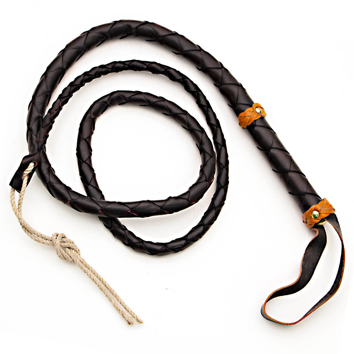 Handmade in Spain Full Grain Leather Adventurer's Bullwhip - 6 Foot