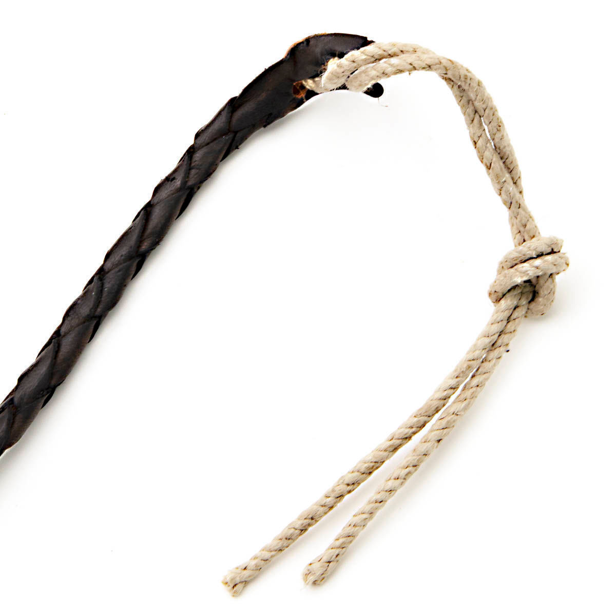 Cracker / Popper End of 9 foot long Handmade Full Grain Leather Adventurer's Bullwhip