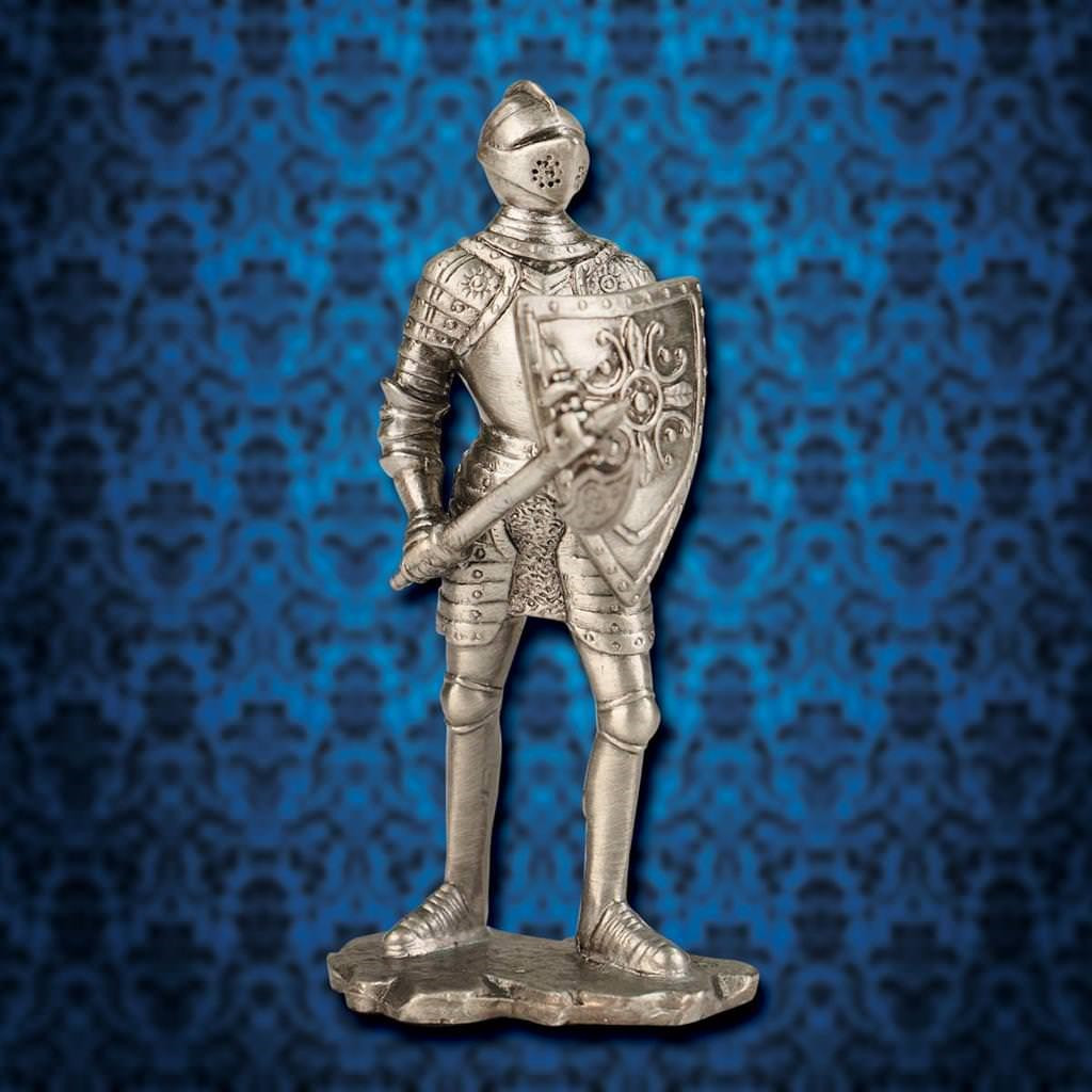 Mini Metal Knight with Axe Statue