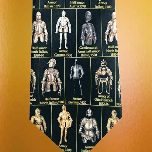 Museum Artifacts Armor Silk Tie