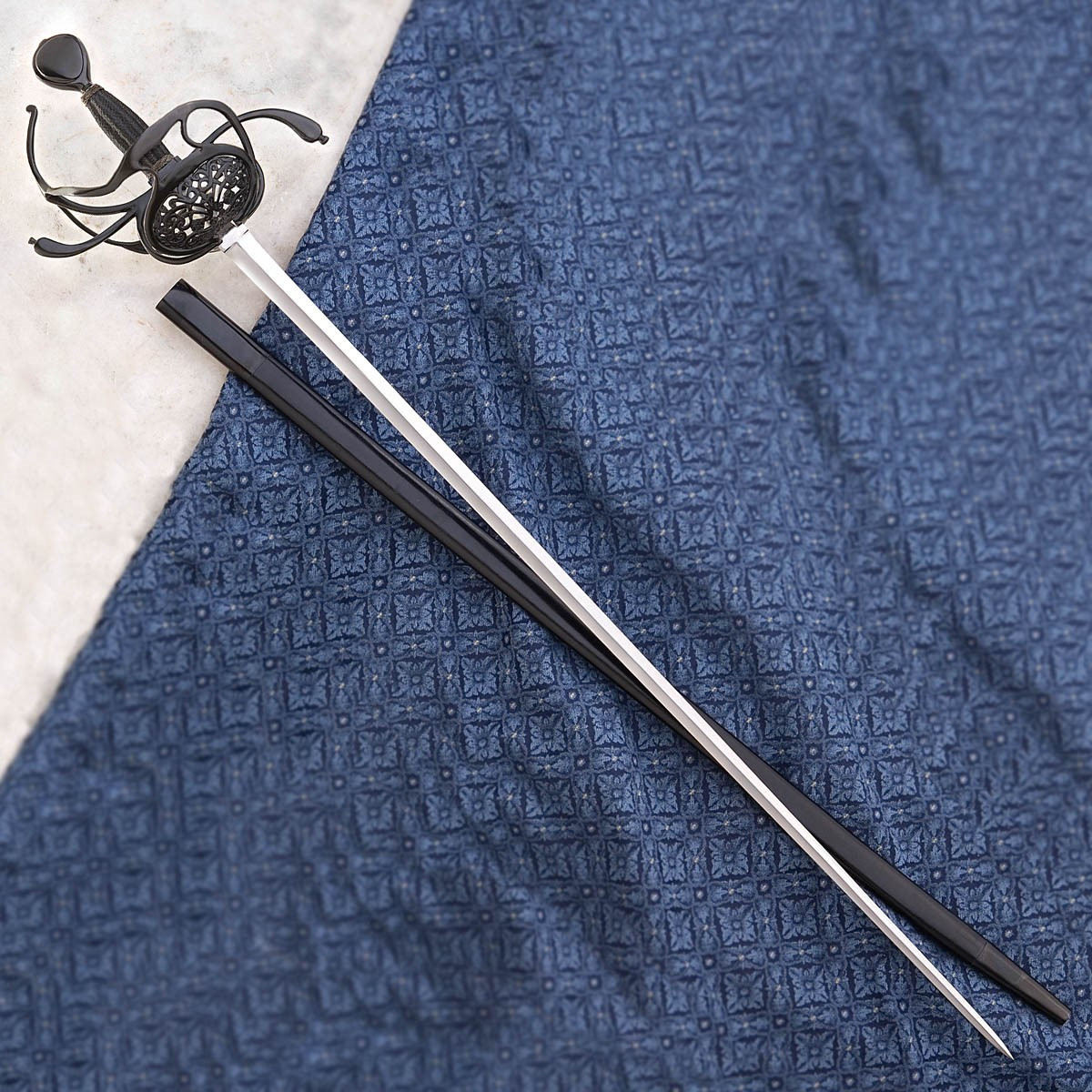 Blackened Rapier with Scabbard