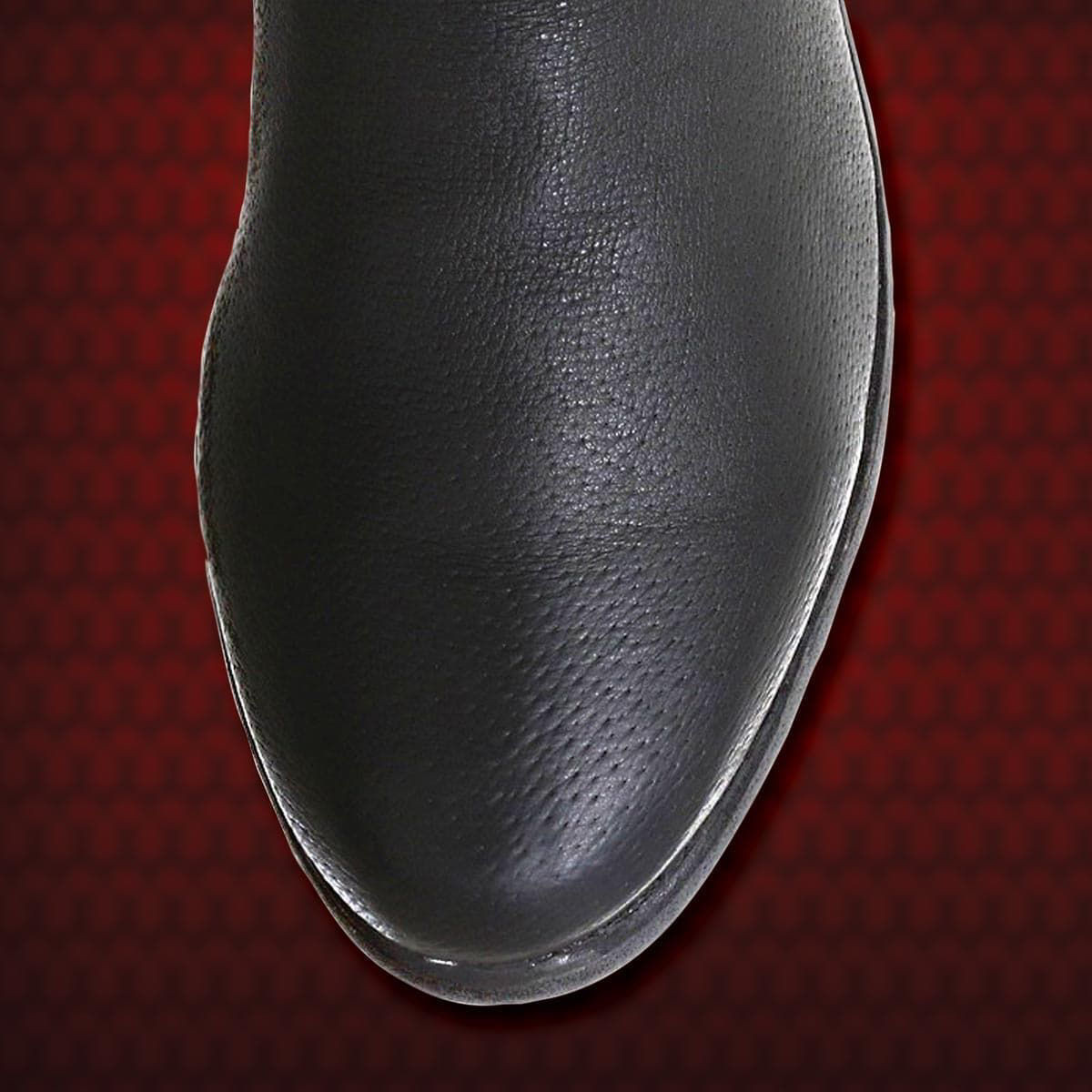 pirate, swashbuckler, musketeer or Renaissance knight leather boots with rounded toe can be worn thigh-high or turned down