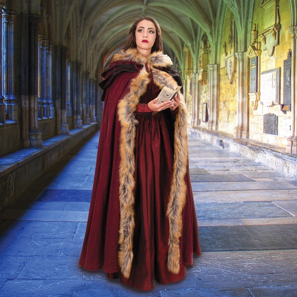 Winter's Ridge Faux Fur Trimmed Cloak | Museum Replicas
