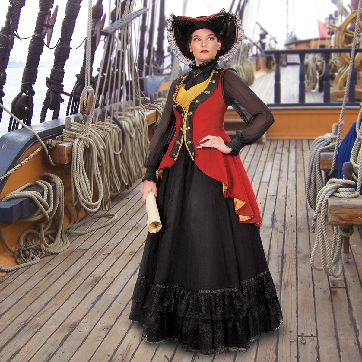 Charlotte De Berry Privateer Coat shown with Skirt