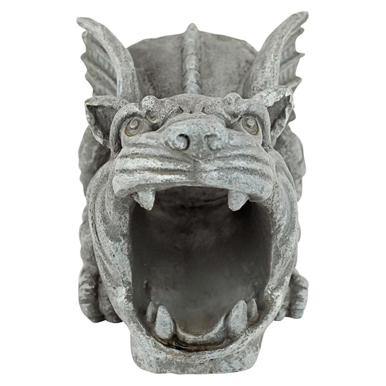 gargoyle gutter downspout in resin will redirect rain away from your house, intricate details like scaly skin and wide eyes