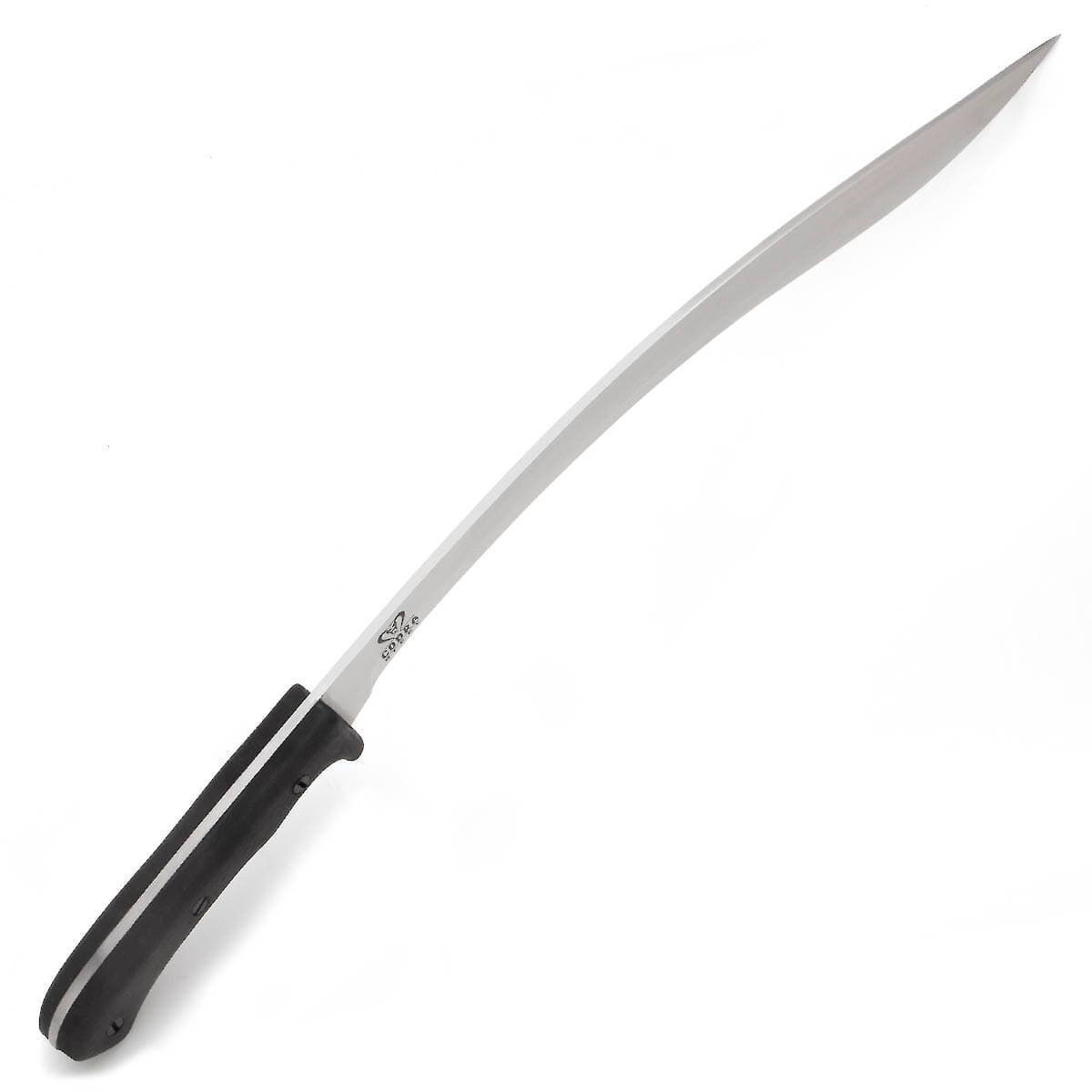 Cobra Steel Kopis has sharp, full profile tang X46Cr13 stainless steel blade, rubber handle and riveted black leather sheath