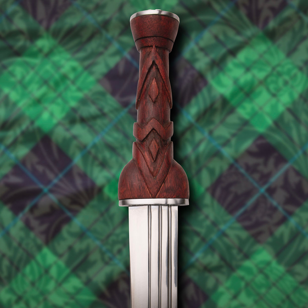 Early Scottish Dirk with Hand Carved Wood Grip