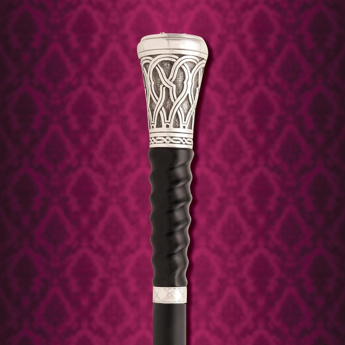  Gambler’s Sword Cane Spiral Carved Black Horn Handle