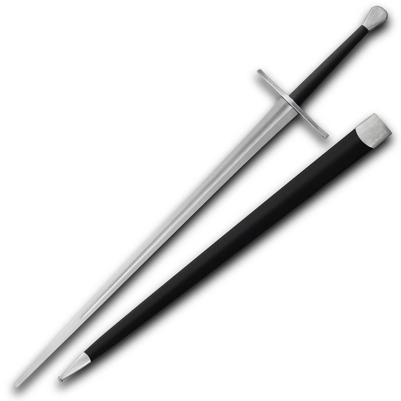 Paul Chen's Tinker Blunt Trainer has thick edges and a rounded tip for safe sparring practice. Includes a scabbard.